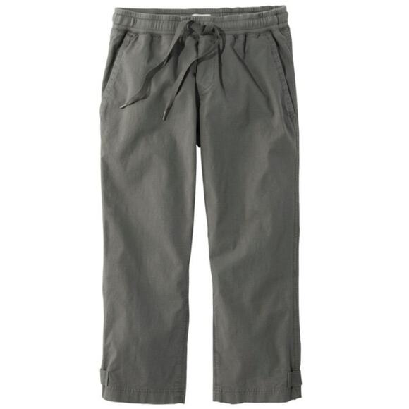L.L. Bean Ripstop Capri Pullon Pants Womens Size 2X Dark Taupe High Waisted - Picture 1 of 9